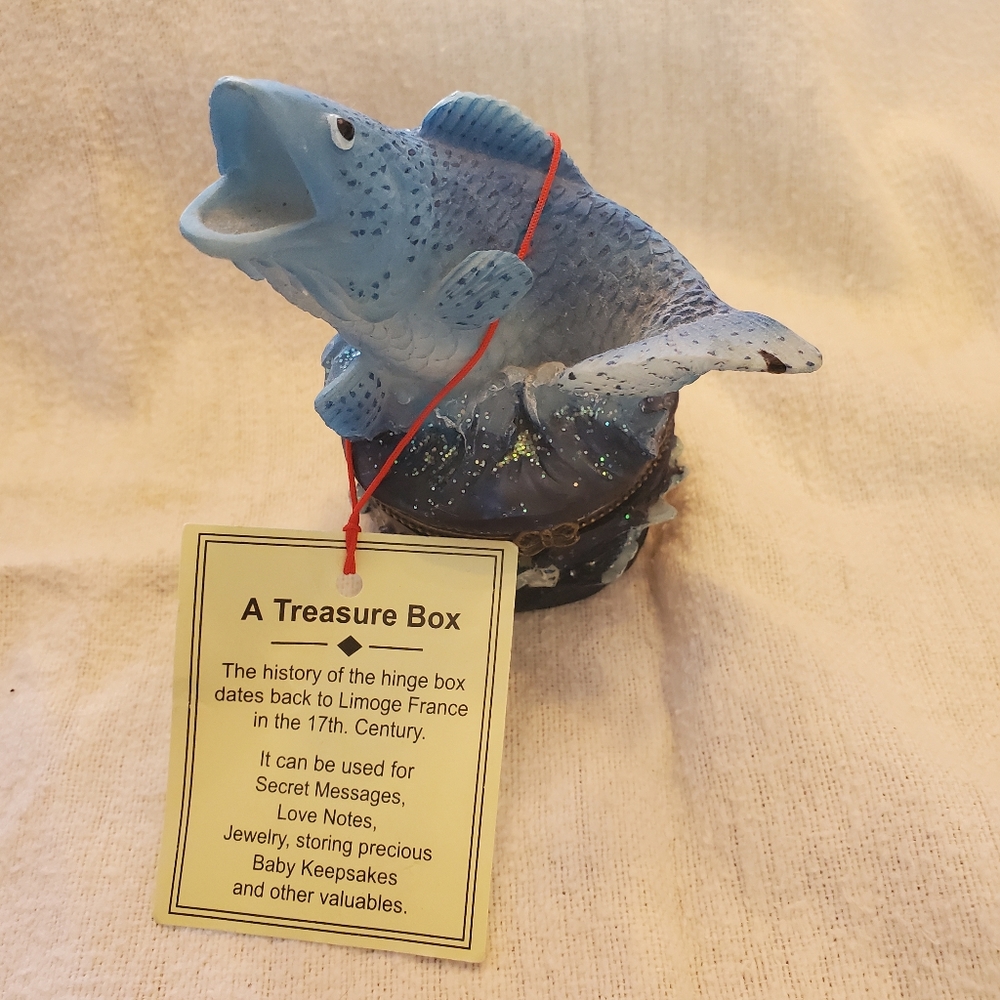 Blue Fish Treasure Box, NWT